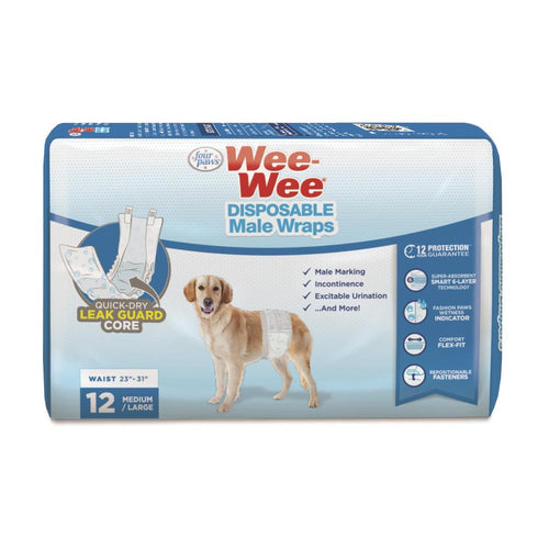 Four Paws Wee-Wee® Disposable Male Dog Wraps