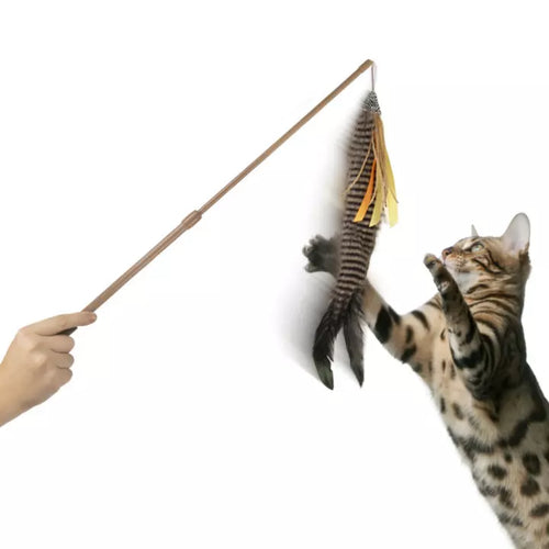 Petlinks® Instincts Fly 'N Frenzy™ Extendable Plush Wand Cat Toy with HappyNip™ Silvervine & Catnip