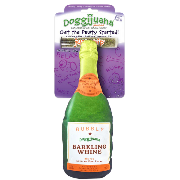 Doggijuana Get the Pawty Started Refillable Barkling Whine Dog Toy