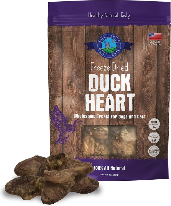 Shepherd Boy Farms Freeze-Dried Duck Heart For Dogs and Cats