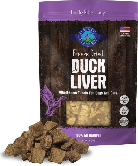 Shepherd Boy Farms Freeze-Dried Duck Liver For Dogs and Cats