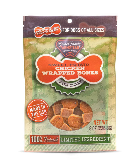 Gaines Family Farmstead Chicken Wrapped Sweet Potato Bones Dog Treats