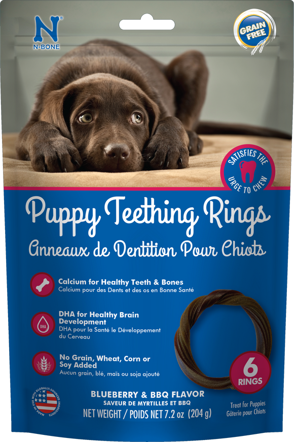 N-Bone® Puppy Teething Rings Grain-Free Blueberry & BBQ