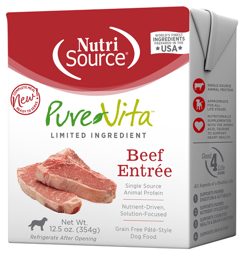 NutriSource® PureVita™ Beef Entrée Limited Ingredient Wet Dog Food