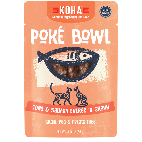 Koha Poké Bowl Tuna & Salmon Entrée in Gravy for Cats