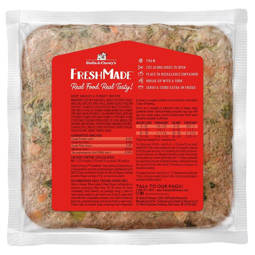 Stella & Chewy's FreshMade Beef, Barley & Turkey Gently Cooked Dog Food