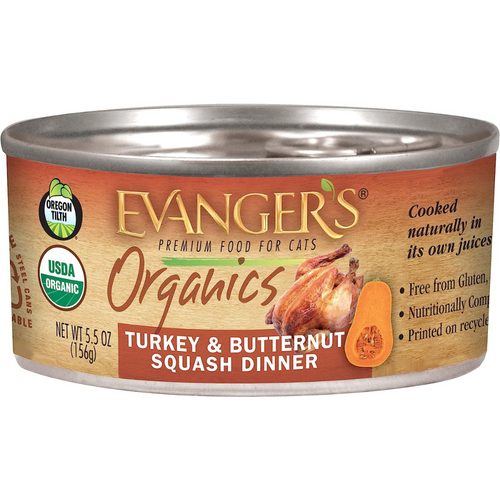 Evangers Organics Turkey and Butternut Squash Canned Cat Food